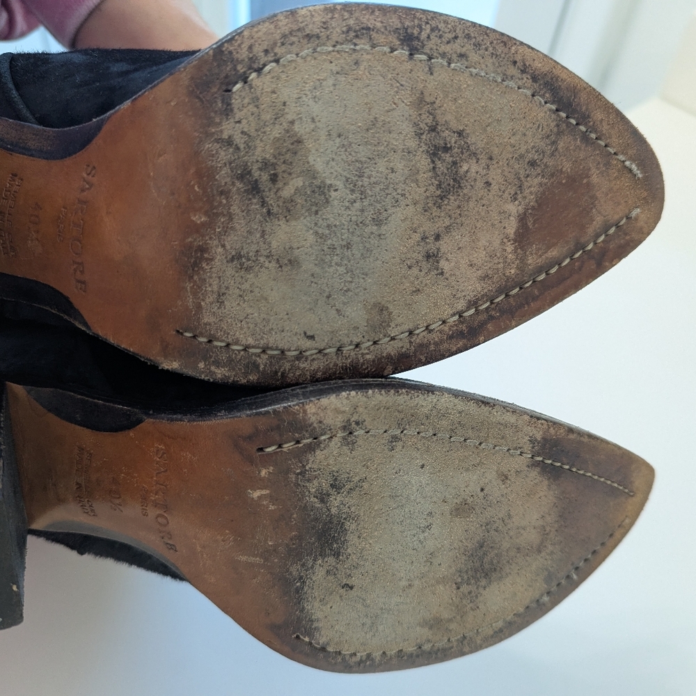 Sartore Paris Black Suede Women's Cowboy Boots 40.5 - Picture 10 of 10